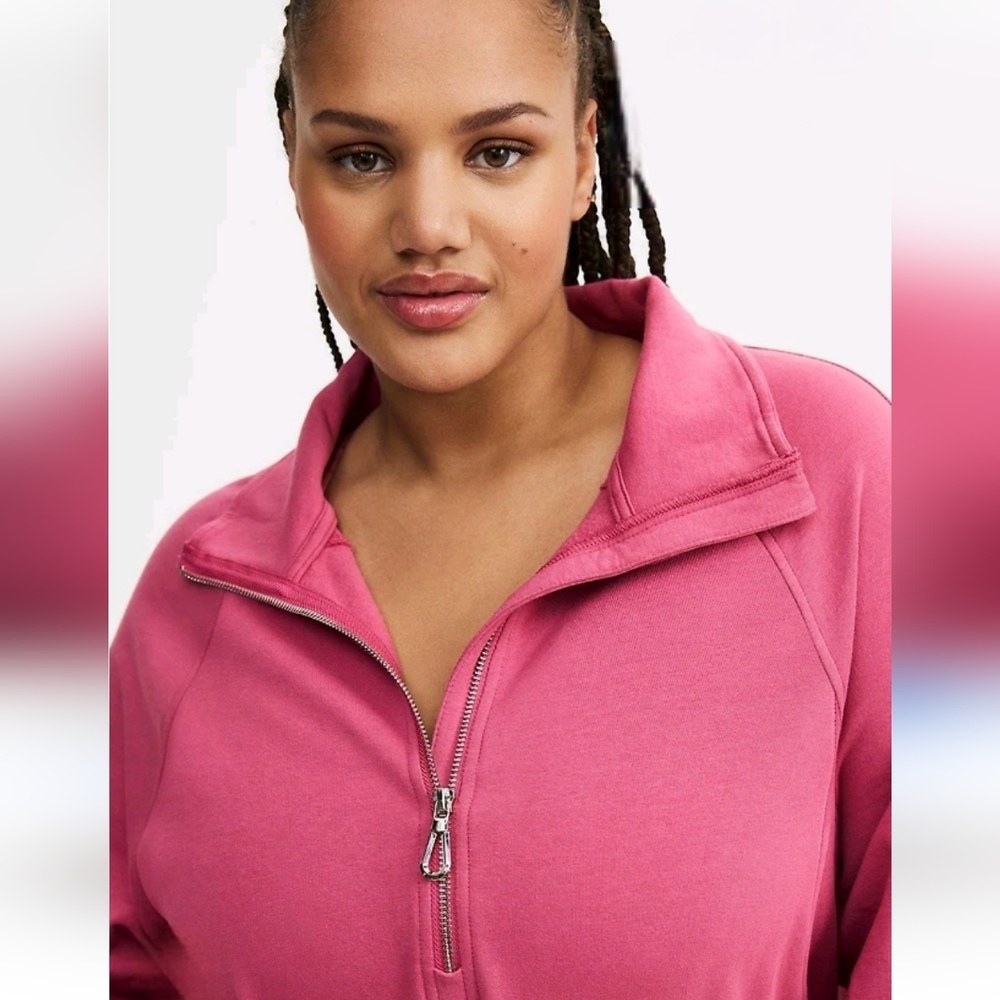 💥Sale💥Torrid Everyday Fleece Half-Zip Active Sweatshirt - Picture 3 of 4